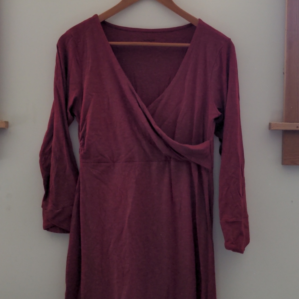 Horny Toad Dress organic cotton Red 3/4 Sleeve Medium